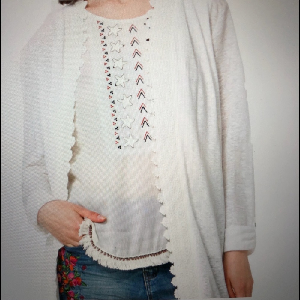 Desigual Appliqué Edging Cardigan, M